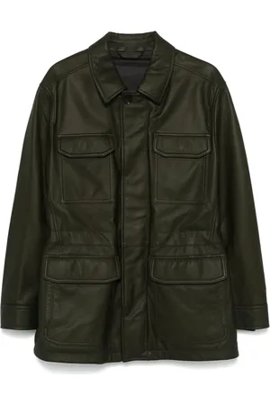 BRIONI Leren sahariana jack