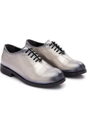M. Moustache Metallic Oxford schoenen met ronde neus