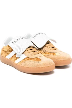 MONNALISA Fluwelen sneakers met stras logo