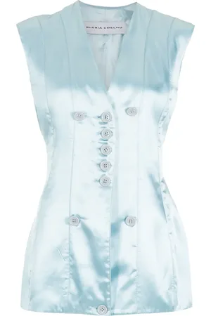 Gloria Coelho Gilet met enkele rij knopen