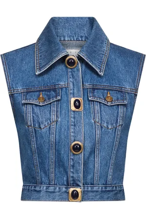 AREA Denim gilet verfraaid met edelsteen