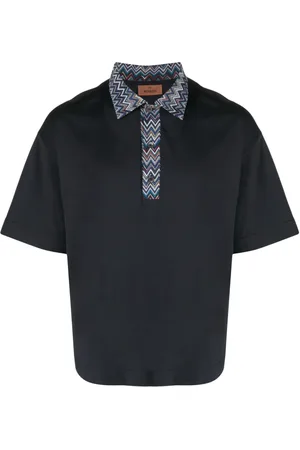 Missoni Poloshirt met chevron afwerking