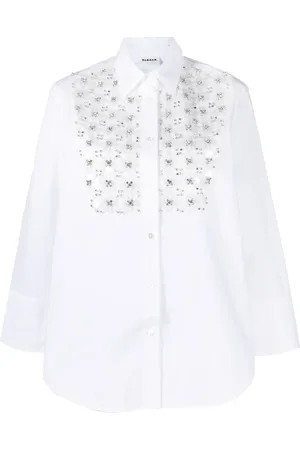 P.A.R.O.S.H. Popeline blouse verfraaid met pailletten