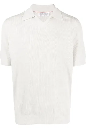 Brunello Cucinelli Ribgebreid poloshirt