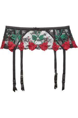 FLEUR DU MAL Vampire Rose jarretelgordel met borduurwerk