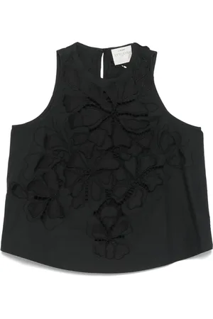 FORTE FORTE Blouse met bloemenkant