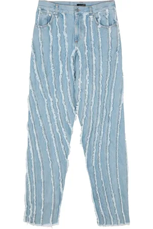 MUGLER Jeans met vlakken en franje