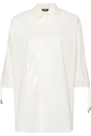 PESERICO SIGN Taffeta blouse met kralen afwerking