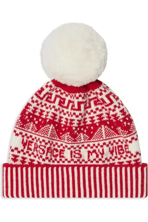 VERSACE Fair Isle wollen muts met jacquard