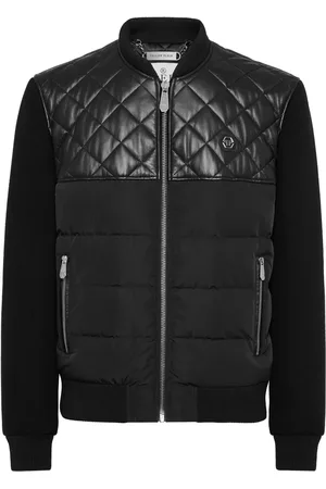 Philipp Plein Leren bomberjack