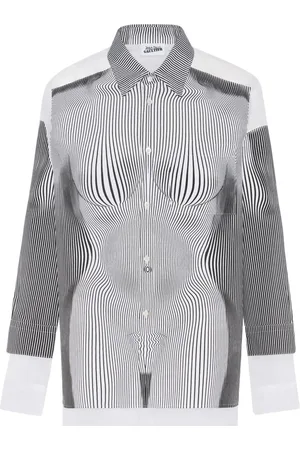 Jean Paul Gaultier The Petit Grand Body Morphing blouse met krijtstreep