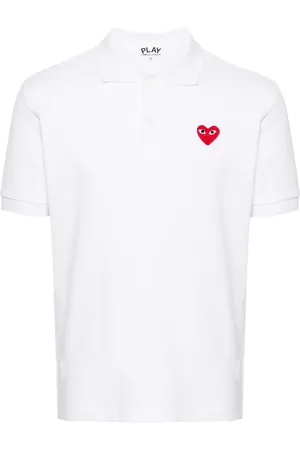 Comme des Garçons Piquè poloshirt met hartpatch