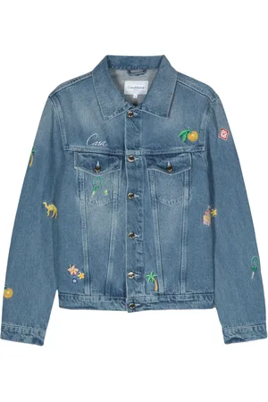 Casablanca Denim jack met geborduurd patroon