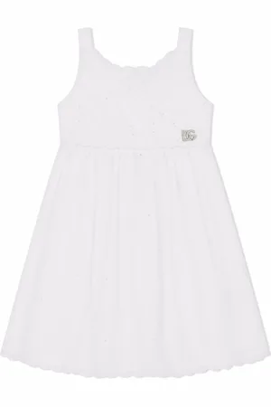 Dolce & Gabbana Popeline jurk met broderie anglaise