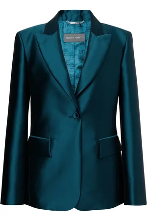 Alberta Ferretti Satijnen blazer met enkele rij knopen