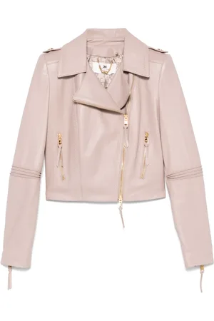 Elisabetta Franchi Bikerjack met contrasterend stiksel