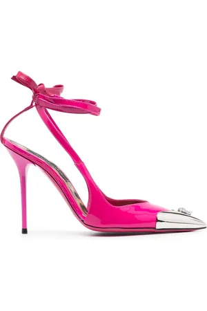 Philipp Plein Crystal Skull leren pumps