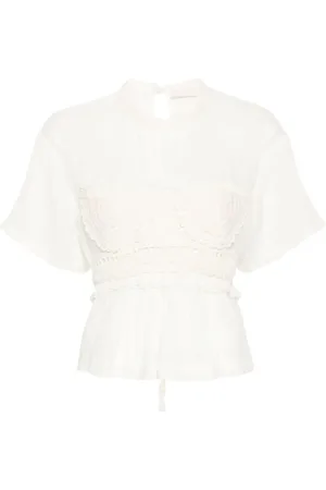 ULLA JOHNSON Cari blouse met gehaakte vlakken