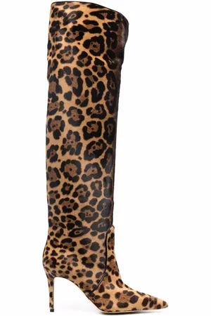 Scarosso X Brian Atwood Carra laarzen met luipaardprint