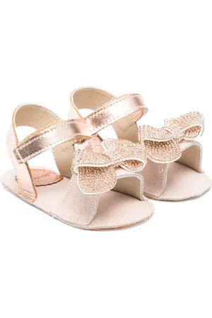 Babywalker Satijnen sandalen met kristallen strik