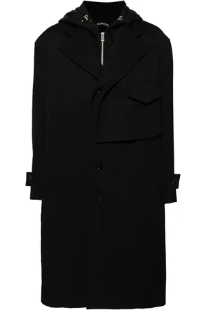 SONGZIO Wollen trenchcoat met afneembare capuchon