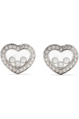 Chopard 18 kt witgoud Happy Diamonds Icons oor pinnen