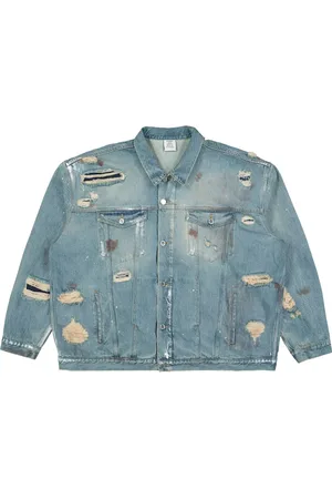 Vetements Denim jack met gerafelde details