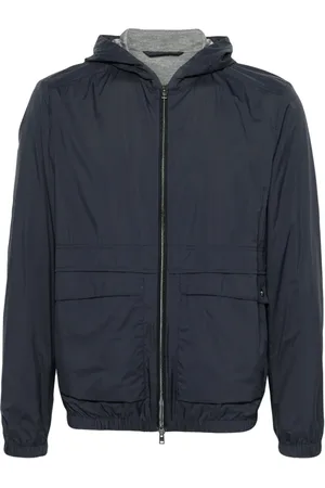 HERNO Bomberjack met gegraveerd logo en capuchon
