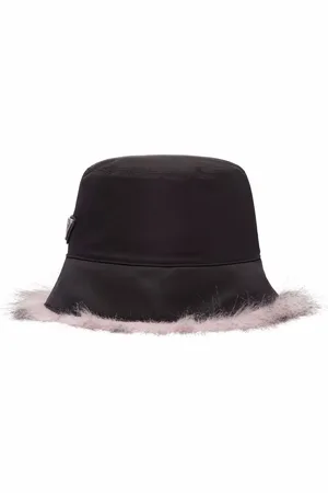 Prada Vissershoed met afwerking van imitatiebont