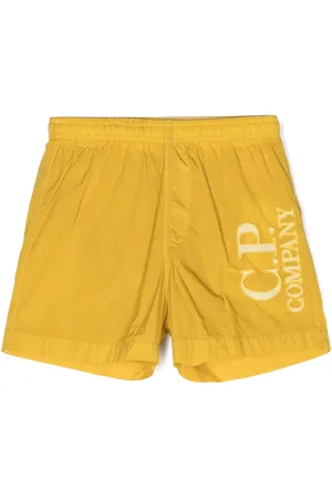 C.P. Company Gekreukte zwembroek met geborduurd logo
