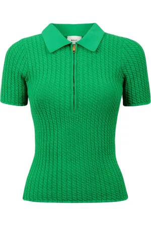 Bally Kabelgebreid poloshirt met rits