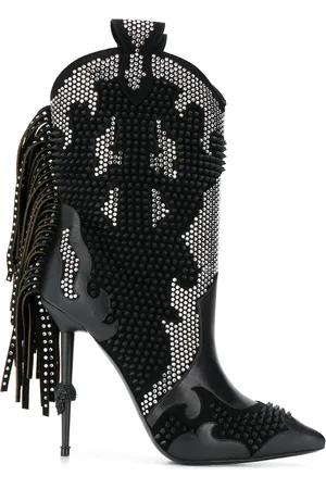 Philipp Plein Verfraaide cowboylaarzen