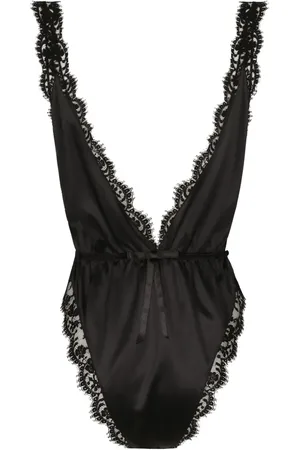 Dolce & Gabbana Satijnen body met kanten afwerking