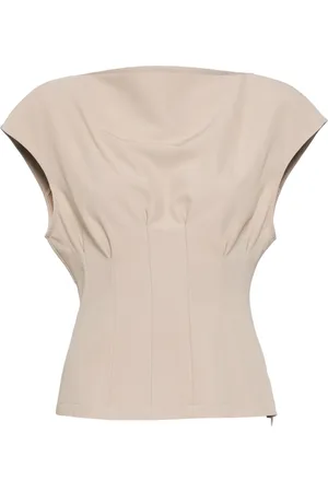 GOEN.J Mouwloze top met ruches