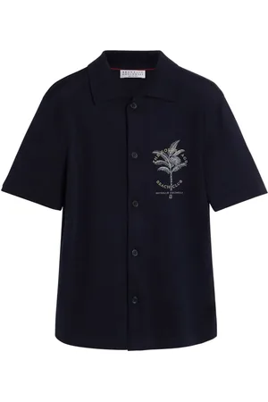Brunello Cucinelli Shirt met geborduurde palmboom
