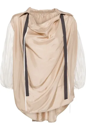 Shanshan Ruan Driekwarts geplooide blouse