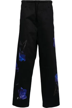 YOHJI YAMAMOTO Katoenen broek met wijde pijpen
