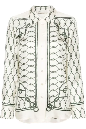 Tory Burch Zijden blouse met geknoopte print