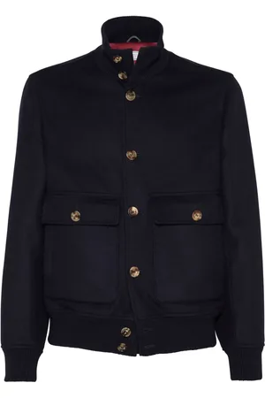 Brunello Cucinelli Wollen jack met hoge hals