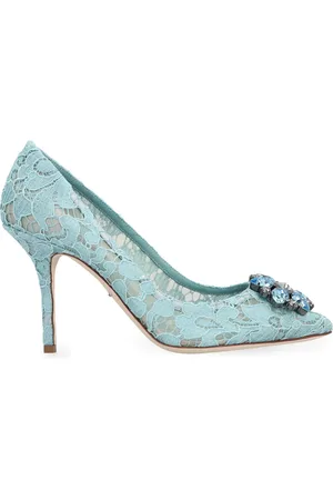 Dolce & Gabbana 90 mm Lace Rainbow pumps met brochedetail