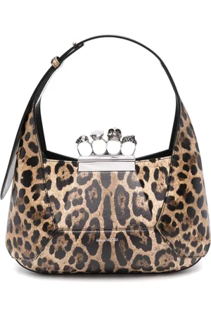 Alexander McQueen Schoudertas met luipaardprint en sieraden