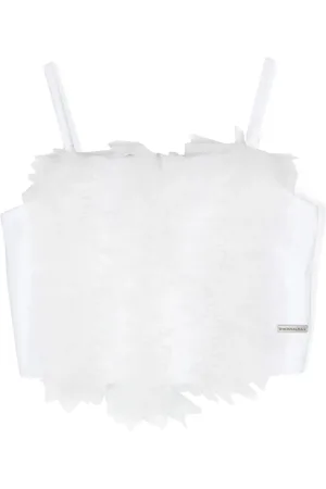 MONNALISA Katoenen tanktop met tulen afwerking