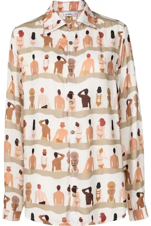 AMIR SLAMA Oversized blouse met print