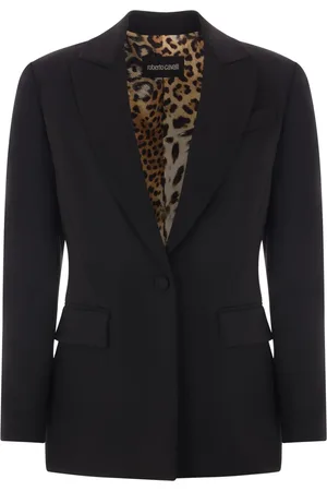 Roberto Cavalli Enkele rij knopen blazer met cady textuur