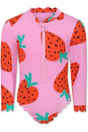 Stella McCartney Badpak met aardbeiprint en lange mouwen