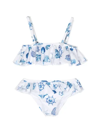 MONNALISA Bikini met schelpenprint en ruches
