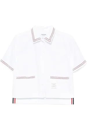 Thom Browne Cropped blouse met verlaagde rug