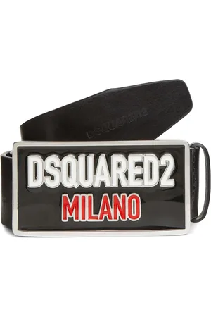 Dsquared2 Leren riem met logoplakkaat