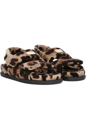 Dolce & Gabbana Badstof sandalen met luipaardprint