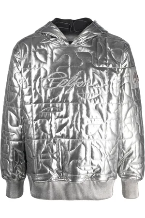 Moose Knuckles Hoodie met logoplakkaat en metallic afwerking